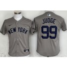 Youth New York Yankees #99 Aaron Judge Gray Away Player Name Limited Jersey