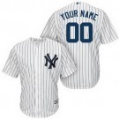 Youth New York Yankees Customized White Stripes Cool Base Jersey