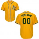 Youth Oakland Athletics Customized Yellow Cool Base Jersey