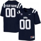 Youth Ole Miss Rebels Customized Navy College Football Jersey