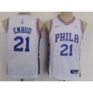 Youth Philadelphia 76ers #21 Joel Embiid White Icon Sponsor Swingman Jersey