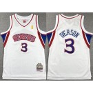 Youth Philadelphia 76ers #3 Allen Iverson White 1996 Throwback Swingman Jersey