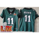 Youth Philadelphia Eagles #11 AJ Brown Limited Green Super Bowl LIX Vapor FUSE Jersey