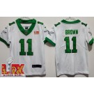Youth Philadelphia Eagles #11 AJ Brown Limited White Alternate Super Bowl LIX Vapor Jersey