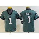 Youth Philadelphia Eagles #1 Jalen Hurts Limited Green Vapor Jersey