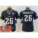 Youth Philadelphia Eagles #26 Saquon Barkley Limited Black Super Bowl LIX Vapor Jersey
