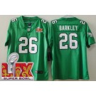 Youth Philadelphia Eagles #26 Saquon Barkley Limited Kelly Green Super Bowl LIX Vapor Jersey