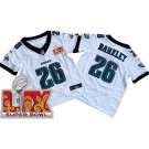 Youth Philadelphia Eagles #26 Saquon Barkley Limited White Super Bowl LIX Vapor FUSE Jersey