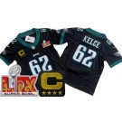 Youth Philadelphia Eagles #62 Jason Kelce Limited Black C Patch Super Bowl LIX Vapor FUSE Jersey