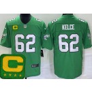 Youth Philadelphia Eagles #62 Jason Kelce Limited Kelly Green C Patch Vapor Jersey