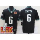 Youth Philadelphia Eagles #6 DeVonta Smith Limited Black Super Bowl LIX Vapor Jersey