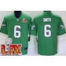 Youth Philadelphia Eagles #6 DeVonta Smith Limited Kelly Green Super Bowl LIX Vapor Jersey