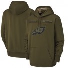 Youth Philadelphia Eagles Olive Salute To Service Printed Pullover Hoodie