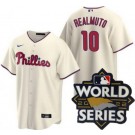 Youth Philadelphia Phillies #10 JT Realmuto Cream 2022 World Series Cool Base Jersey