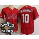 Youth Philadelphia Phillies #10 JT Realmuto Red 2022 World Series Cool Base Jersey