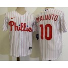 Youth Philadelphia Phillies #10 JT Realmuto White Cool Base Jersey