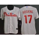 Youth Philadelphia Phillies #17 Rhys Hoskins White Cool Base Jersey