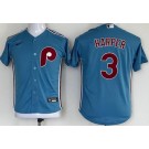 Youth Philadelphia Phillies #3 Bryce Harper Blue Cool Base Jersey