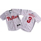 Youth Philadelphia Phillies #3 Bryce Harper White Limited Jersey