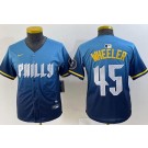 Youth Philadelphia Phillies #45 Zack Wheeler Blue 2024 City Cool Base Jersey