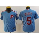 Youth Philadelphia Phillies #5 Bryson Stott Light Blue Cool Base Jersey