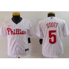Youth Philadelphia Phillies #5 Bryson Stott White Cool Base Jersey