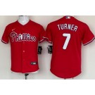 Youth Philadelphia Phillies #7 Trea Turner Red Cool Base Jersey