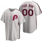 Youth Philadelphia Phillies Customized White Cooperstown Collection Cool Base Jersey