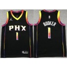 Youth Phoenix Suns #1 Devin Booker Black Statement Icon Swingman Jersey