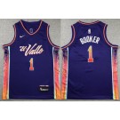 Youth Phoenix Suns #1 Devin Booker Purple 2023 City Icon Swingman Jersey