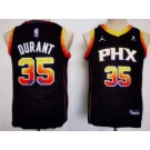 Youth Phoenix Suns #35 Kevin Durant Black Statement Icon Sponsor Swingman Jersey