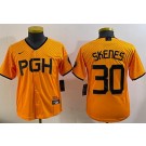 Youth Pittsburgh Pirates #30 Paul Skenes Yellow 2023 City Connect Cool Base Jersey