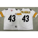 Youth Pittsburgh Steelers #43 Troy Polamalu White 2005 Throwback Jersey