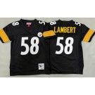 Youth Pittsburgh Steelers #58 Jack Lambert Black 1975 Throwback Jersey