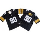 Youth Pittsburgh Steelers #90 TJ Watt Limited Black Alternate FUSE Vapor Jersey