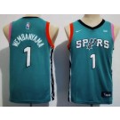 Youth San Antonio Spurs #1 Victor Wembanyama Aqua City Icon Sponsor Swingman Jersey