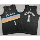 Youth San Antonio Spurs #1 Victor Wembanyama Black 2025 City Swingman Jersey