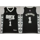 Youth San Antonio Spurs #1 Victor Wembanyama Black Statement Icon Sponsor Swingman Jersey