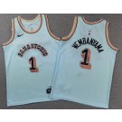 Youth San Antonio Spurs #1 Victor Wembanyama Light Blue 2024 City Swingman Jersey