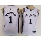 Youth San Antonio Spurs #1 Victor Wembanyama White Icon Sponsor Swingman Jersey