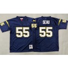 Youth San Diego Chargers #55 Junior Seau Navy Throwback Jersey