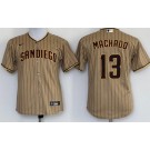 Youth San Diego Padres #13 Manny Machado Khaki Cool Base Jersey