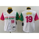 Youth San Diego Padres #19 Tony Gwynn White Player Number 2022 City Connect Cool Base Jersey