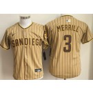 Youth San Diego Padres #3 Jackson Merrill Khaki Limited Jersey