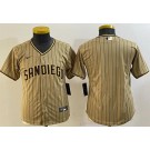 Youth San Diego Padres Blank Khaki Cool Base Jersey