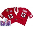 Youth San Francisco 49ers #13 Brock Purdy Limited Red Throwback LVIII Super Bowl FUSE Vapor Jersey