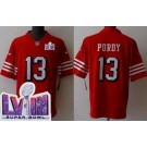 Youth San Francisco 49ers #13 Brock Purdy Limited Red Throwback LVIII Super Bowl Vapor Jersey