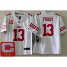 Youth San Francisco 49ers #13 Brock Purdy Limited White 2024 C Patch Vapor Jersey