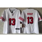 Youth San Francisco 49ers #13 Brock Purdy Limited White Throwback FUSE Vapor Jersey