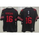 Youth San Francisco 49ers #16 Joe Montana Limited Black Vapor Jersey
